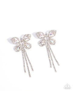 Paparazzi Next SOAR - White Butterfly Earrings