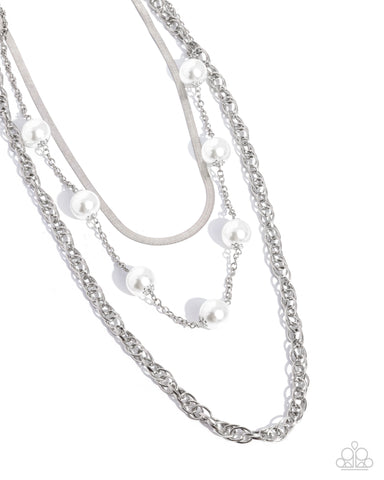 COMING SOON Paparazzi High-Class Haute - White Pearl Necklace