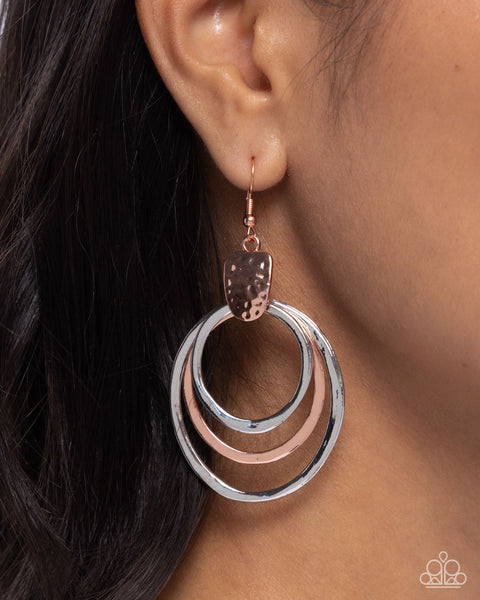 Paparazzi Suddenly I See - Copper Earrings