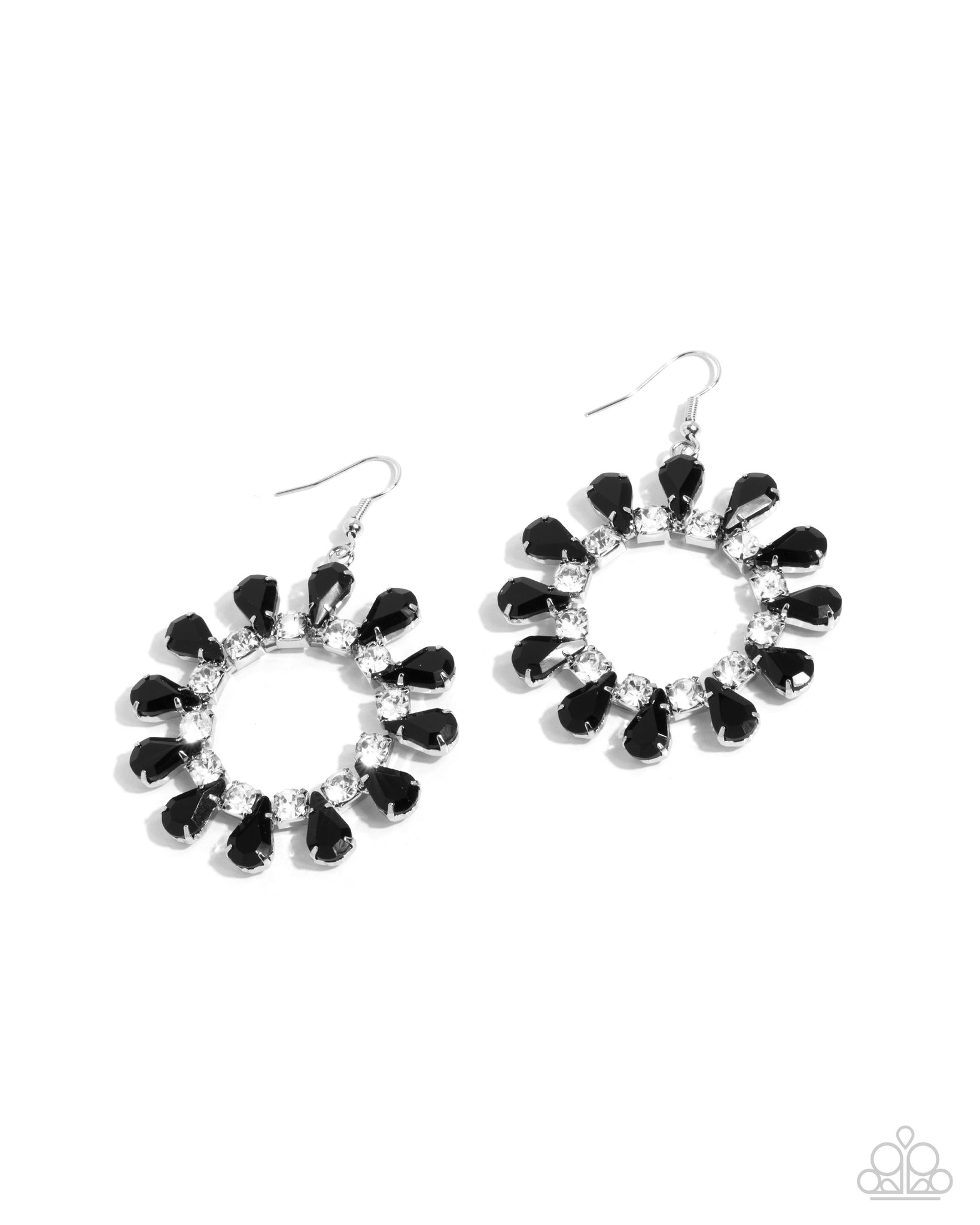 Paparazzi Wreathed Wish - Black Earrings