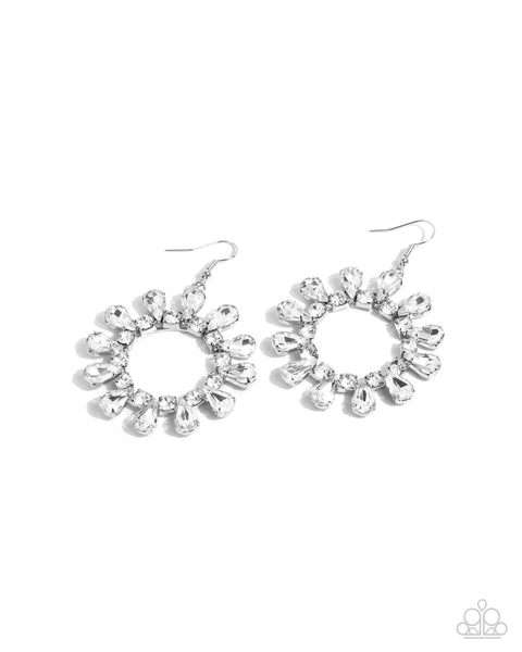 Paparazzi Wreathed Wish - White Earrings