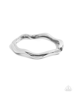 Paparazzi Waving Hello - Silver Hinged Bracelet