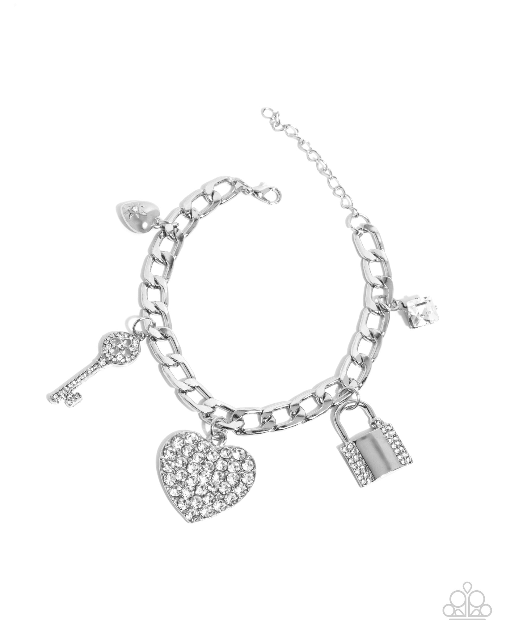 Paparazzi Fortified Fashion - White Charm Bracelet