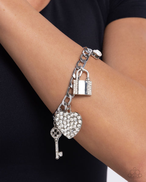 Paparazzi Fortified Fashion - White Charm Bracelet