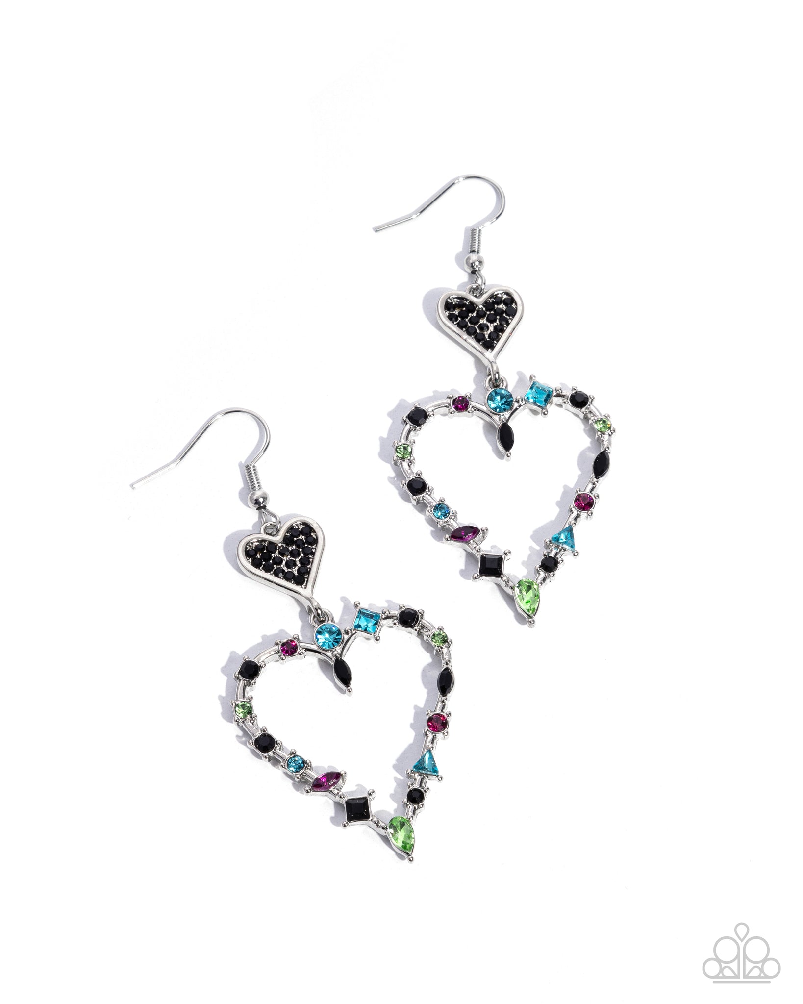 Paparazzi Parallel Passion - Black Heart Earrings