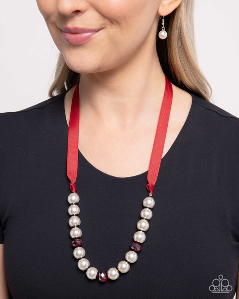 Paparazzi Exclusive Ease - Red Necklace