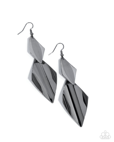 COMING SOON Paparazzi Skillfully Sheared - Black Earrings