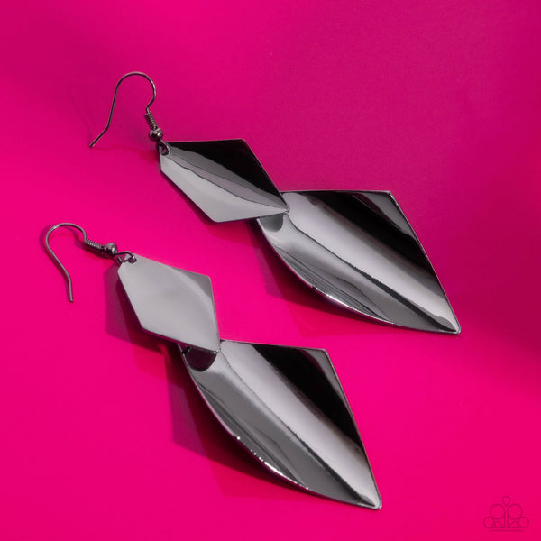 COMING SOON Paparazzi Skillfully Sheared - Black Earrings