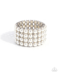 COMING SOON Paparazzi Ombré Overture - White Pearl Bracelet