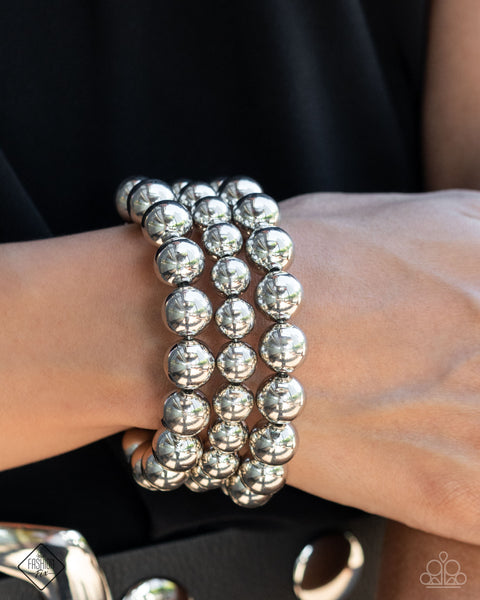 Paparazzi Refreshing Raindrops - Silver Coiled Bracelet