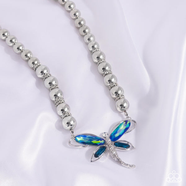 Paparazzi Sense of Propriety - Green Dragonfly Necklace