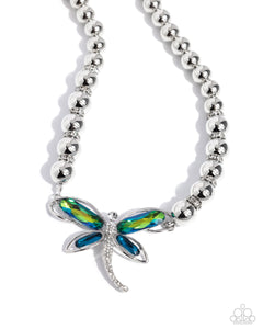 COMING SOON Paparazzi Sense of Propriety - Green Dragonfly Necklace