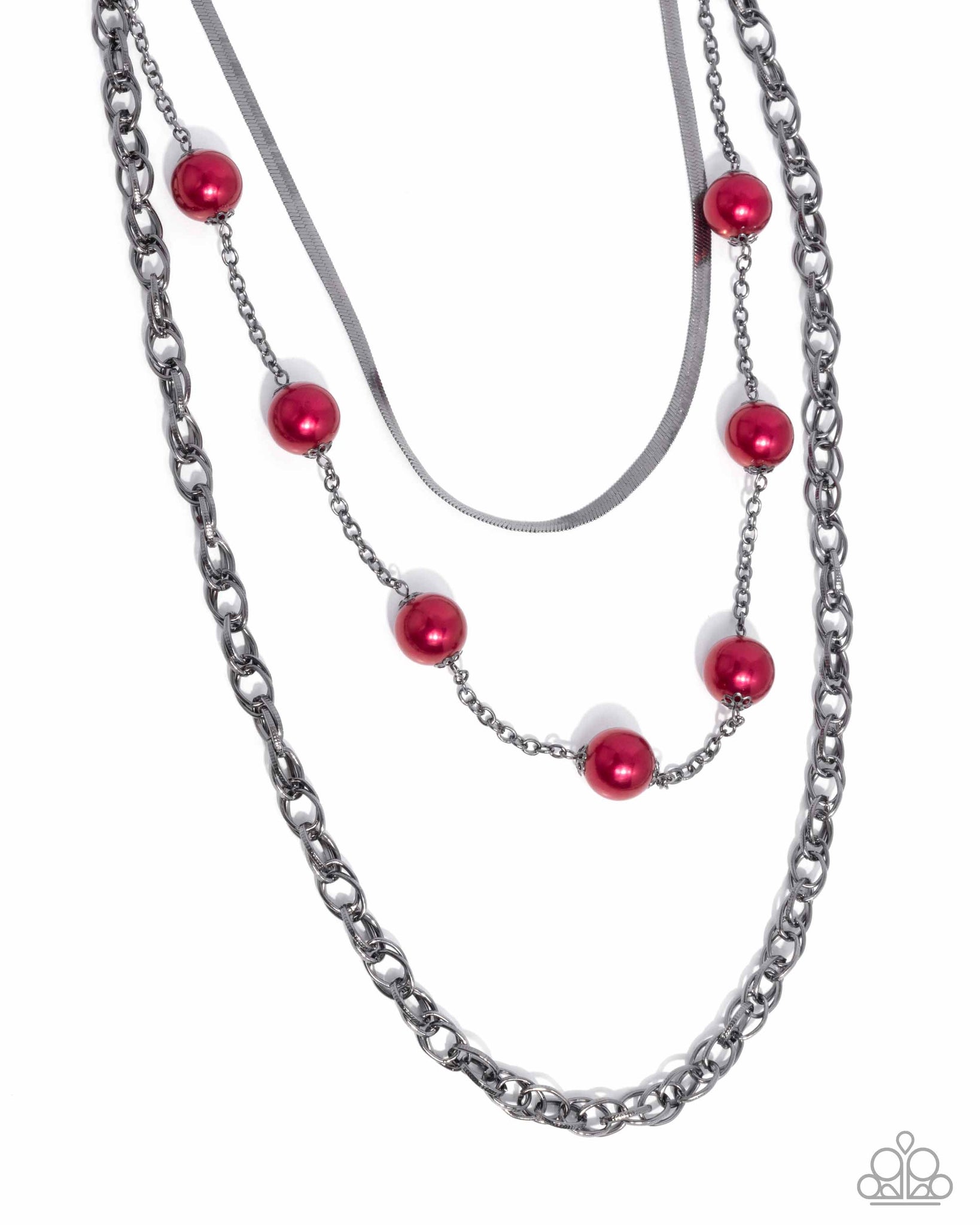 Paparazzi High-Class Haute - Pearl Red Necklace