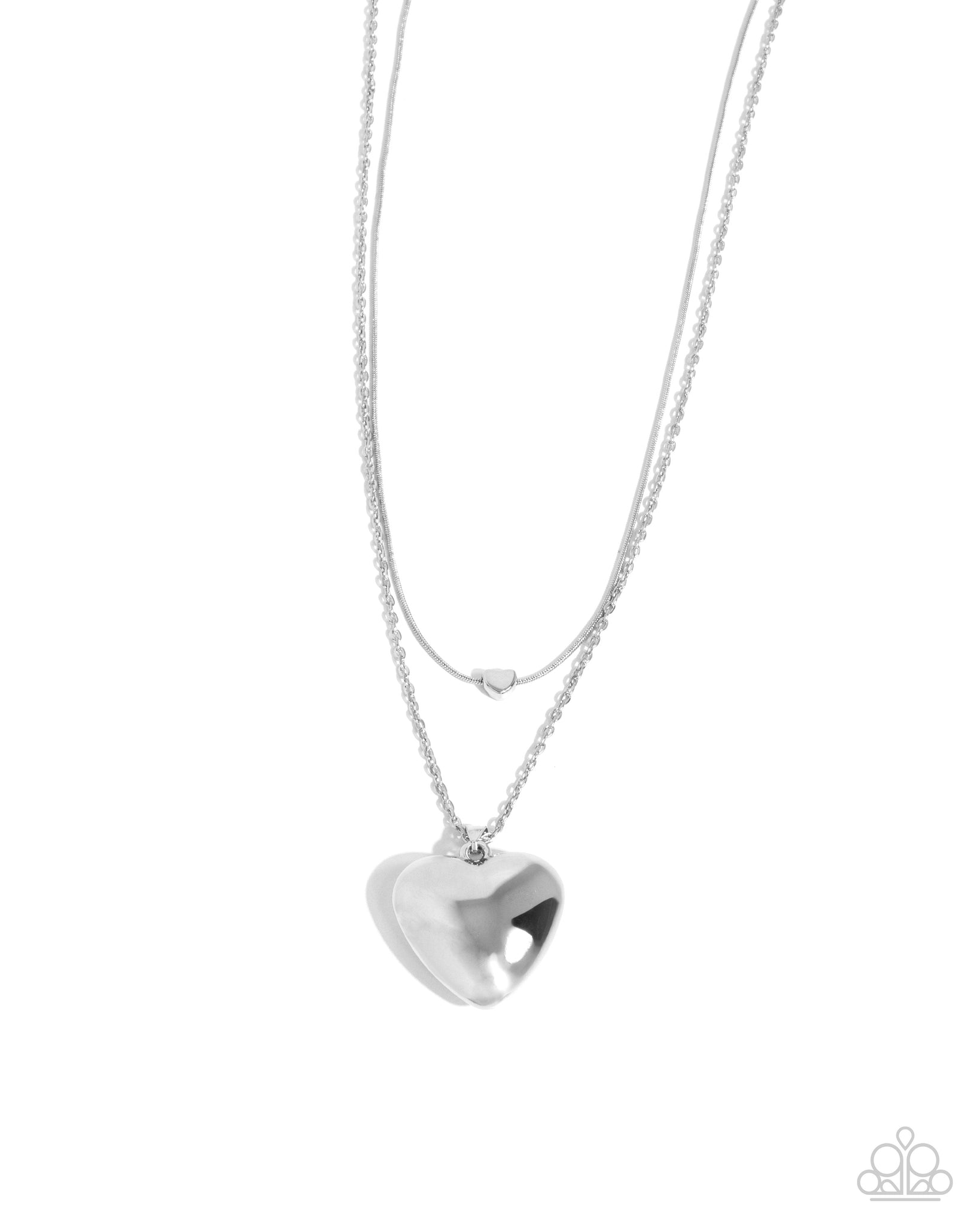 Paparazzi Halting Hearts - Silver Necklace