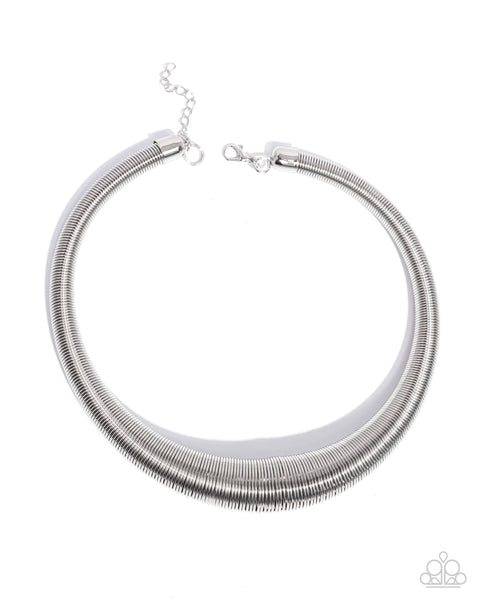 Paparazzi Dramatic Dynasty - Silver Necklace