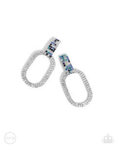 Paparazzi Guarded Glitz - Blue Clip on Earrings