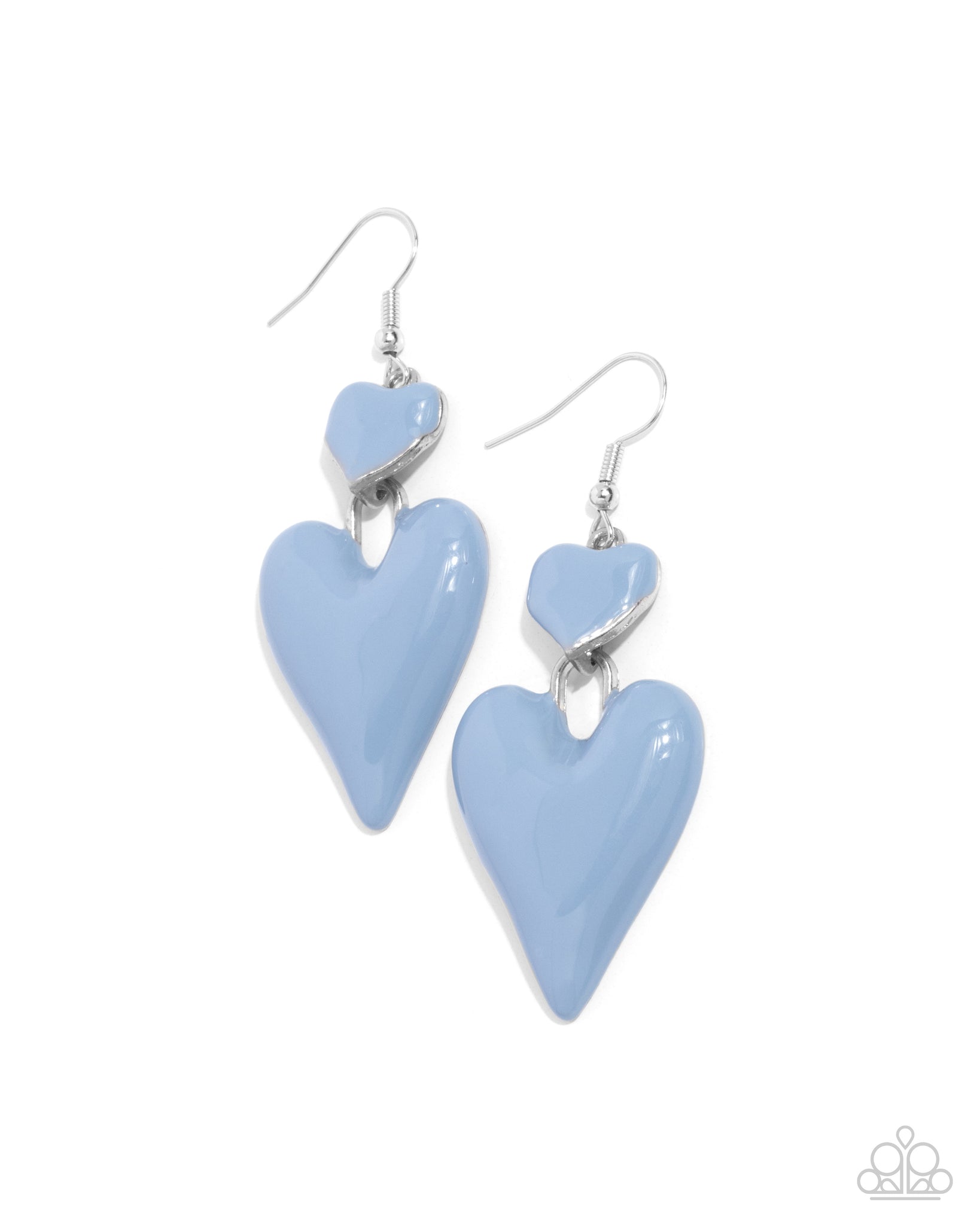 Paparazzi Colorful Chemistry - Blue Heart Earrings