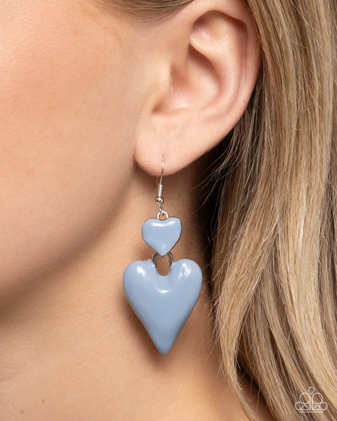 Paparazzi Colorful Chemistry - Blue Heart Earrings