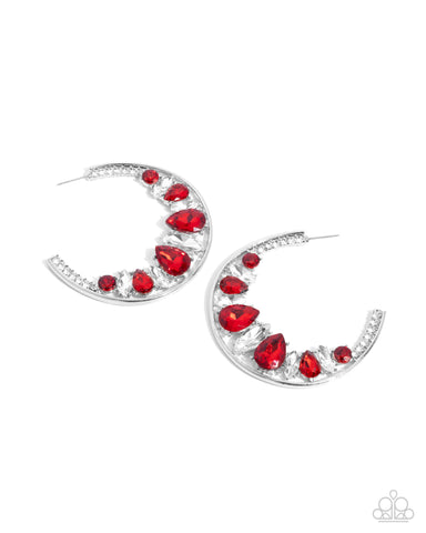 COMING SOON Paparazzi Refined Rewind - Red Hoop Earrings