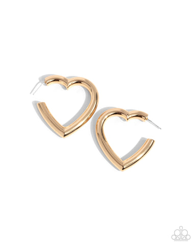 COMING SOON Paparazzi Local Attraction - Gold Heart Earrings