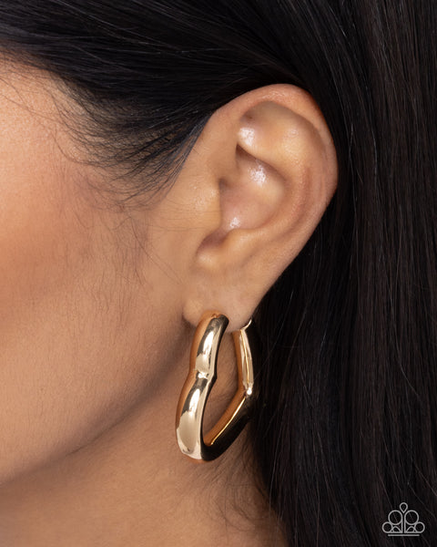 COMING SOON Paparazzi Local Attraction - Gold Heart Earrings