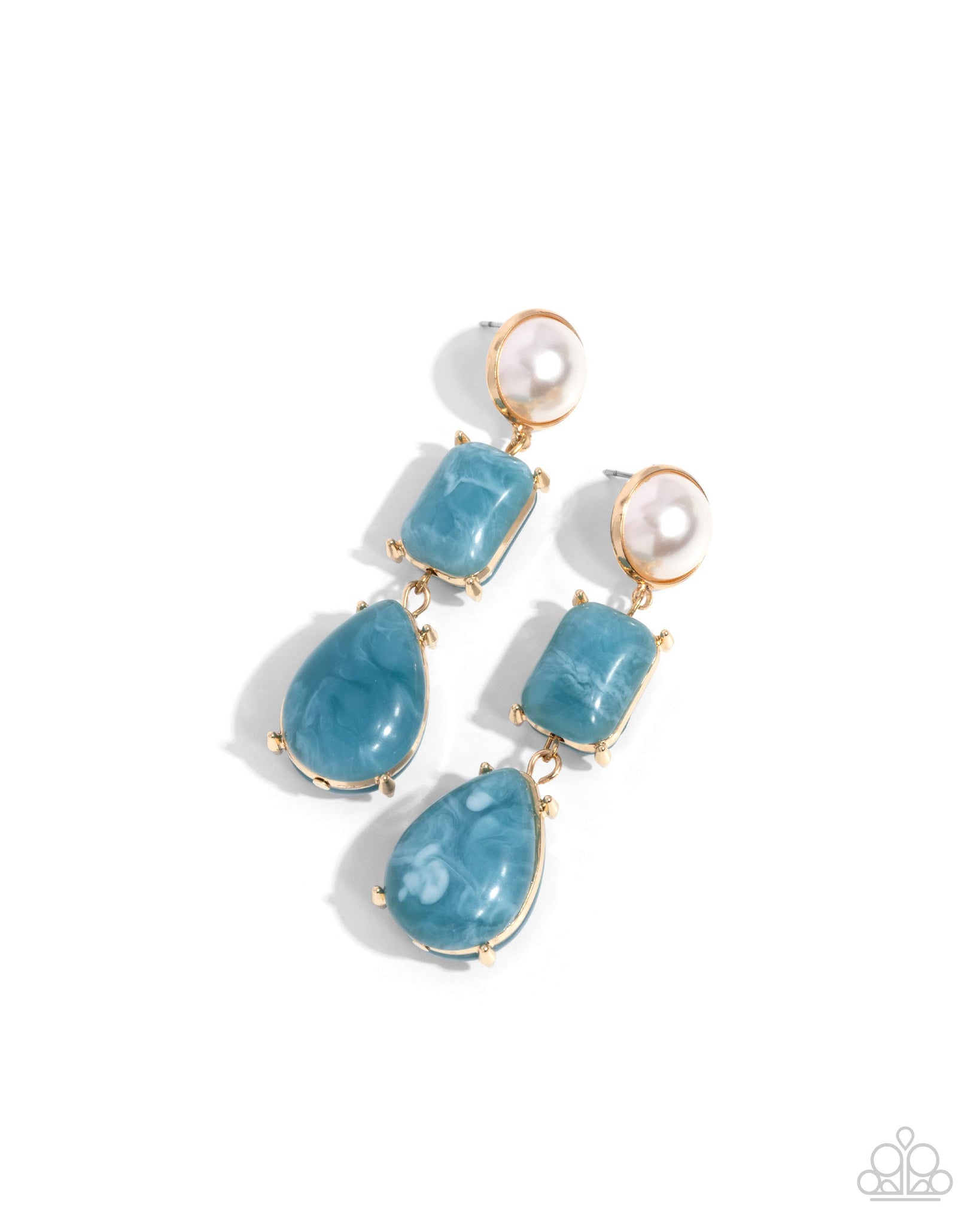 Paparazzi Marbled Masterpiece - Blue Earrings