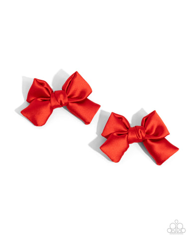 Paparazzi Vintage Year - Red Hair Clip Bow