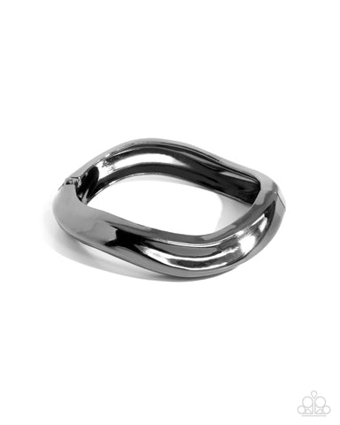 COMING SOON Paparazzi  Abstract Audience - Black Bangle Bracelet