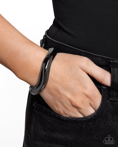 COMING SOON Paparazzi  Abstract Audience - Black Bangle Bracelet