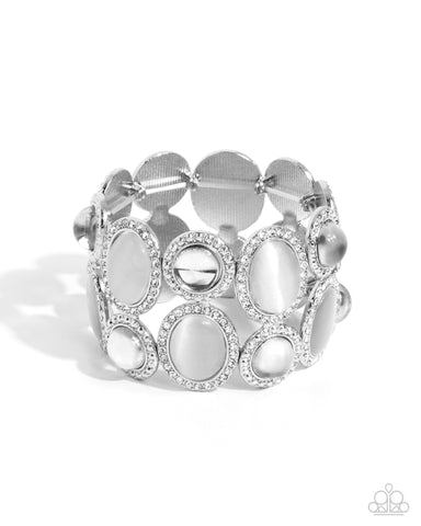 Paparazzi Affixed Appeal - White Bracelet