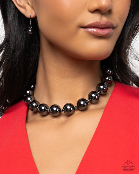 Paparazzi Flattery Will Get You Everywhere - Black Choker Necklace