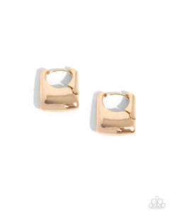 COMING SOON Paparazzi Square Symmetry - Gold Mini Earrings