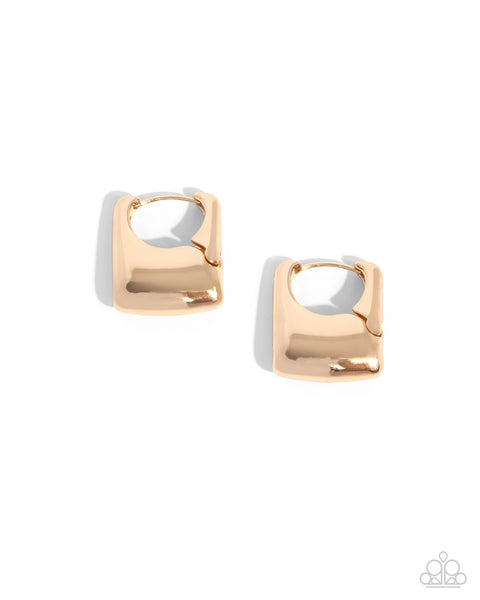 COMING SOON Paparazzi Square Symmetry - Gold Mini Earrings