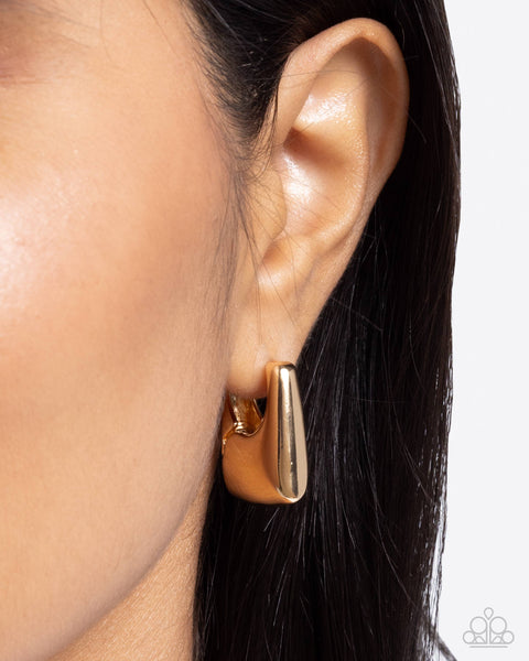 COMING SOON Paparazzi Square Symmetry - Gold Mini Earrings