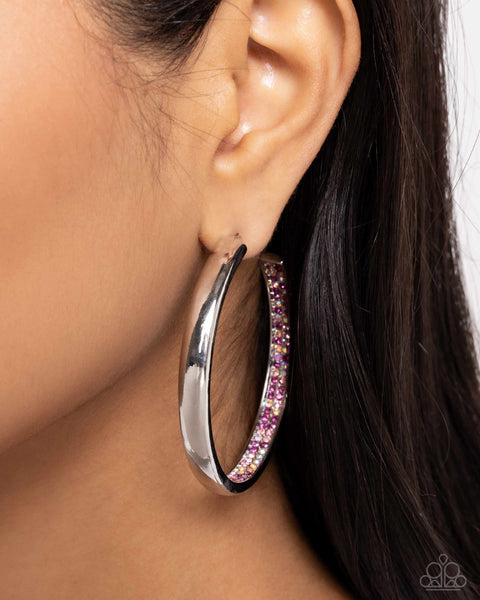 COMING SOON Paparazzi Proper Pizzazz - Pink Hoop Earrings