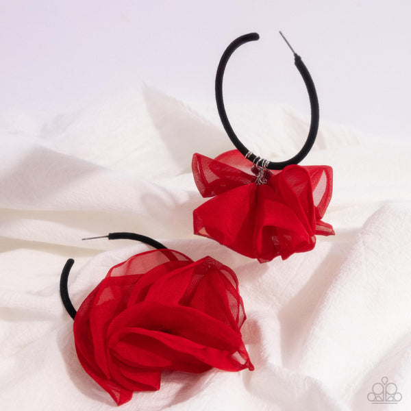 Paparazzi Passionate Promenade - Red Hoop Earrings