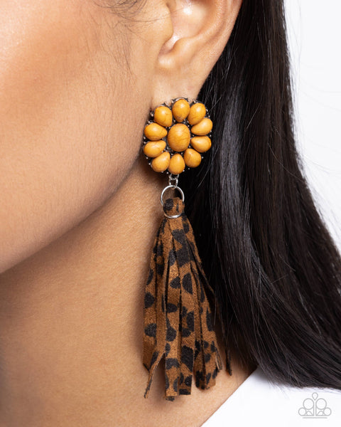 Paparazzi Hometown Hero - Brown Leopard Earrings