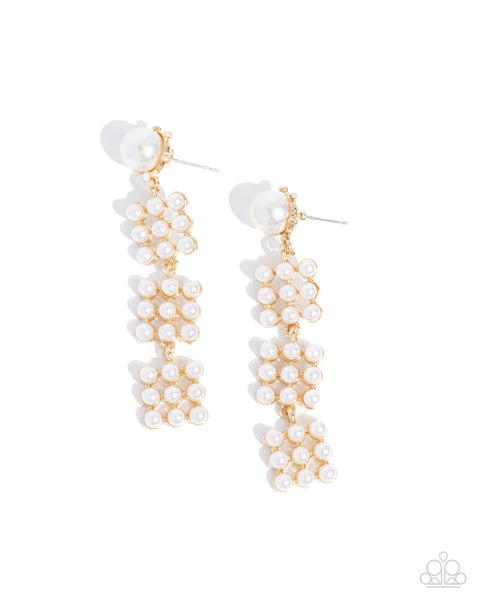 COMING SOON Paparazzi Pearl Pastime - Gold Pearl Earrings