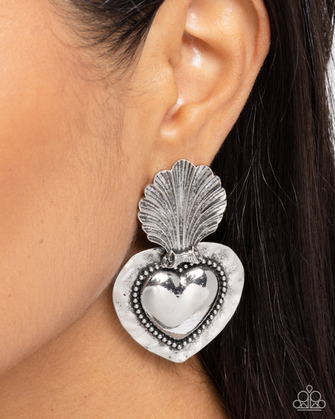 Paparazzi Mythical Moment - Silver Earrings