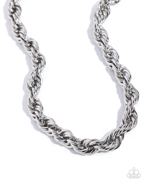 Paparazzi Complete Curves Rope - Silver Necklace