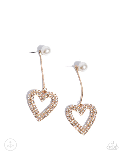 COMING SOON Paparazzi Valentines Vision - Gold Heart Earrings