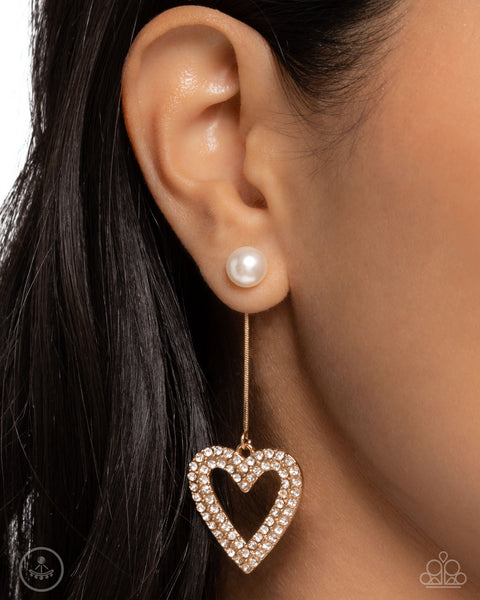 COMING SOON Paparazzi Valentines Vision - Gold Heart Earrings