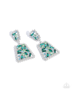 COMING SOON Paparazzi Glistening Gala - Green Earrings
