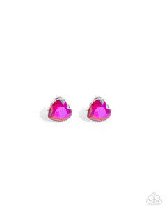 Paparazzi Sweetheart Stunner - Pink Heart Earrings