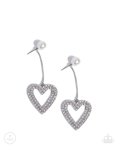 COMING SOON Paparazzi Valentines Vision - White Heart Earrings