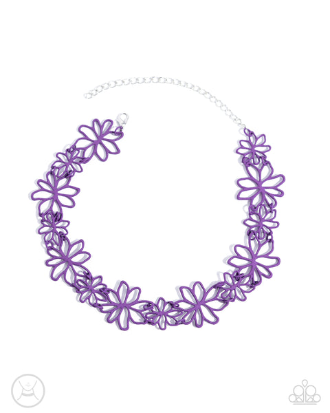 Paparazzi Bouquet Blend - Purple Choker Necklace