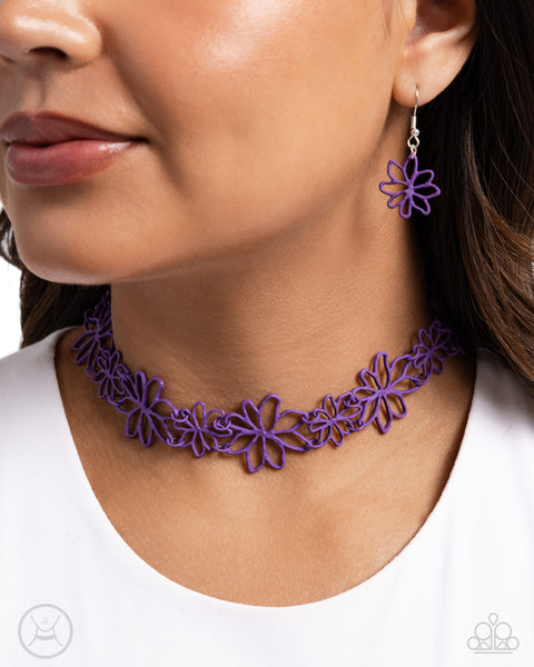 Paparazzi Bouquet Blend - Purple Choker Necklace