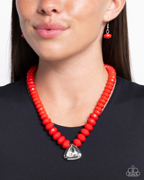 COMING SOON Paparazzi Trailblazing Triangle - Red Necklace