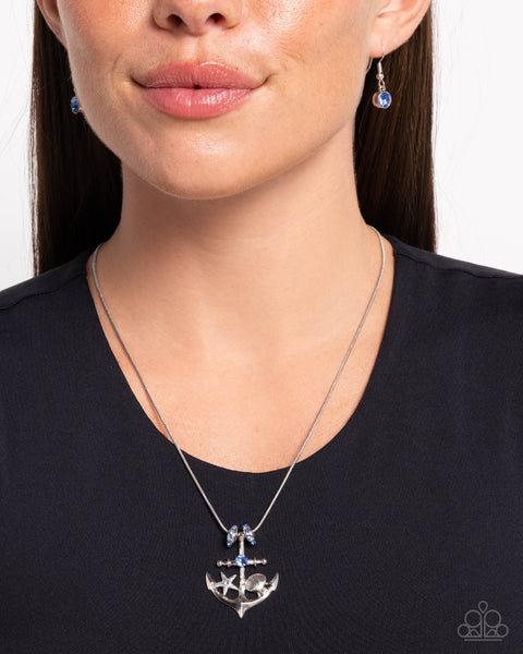 COMING SOON Paparazzi Anchored Accent - Blue Necklace