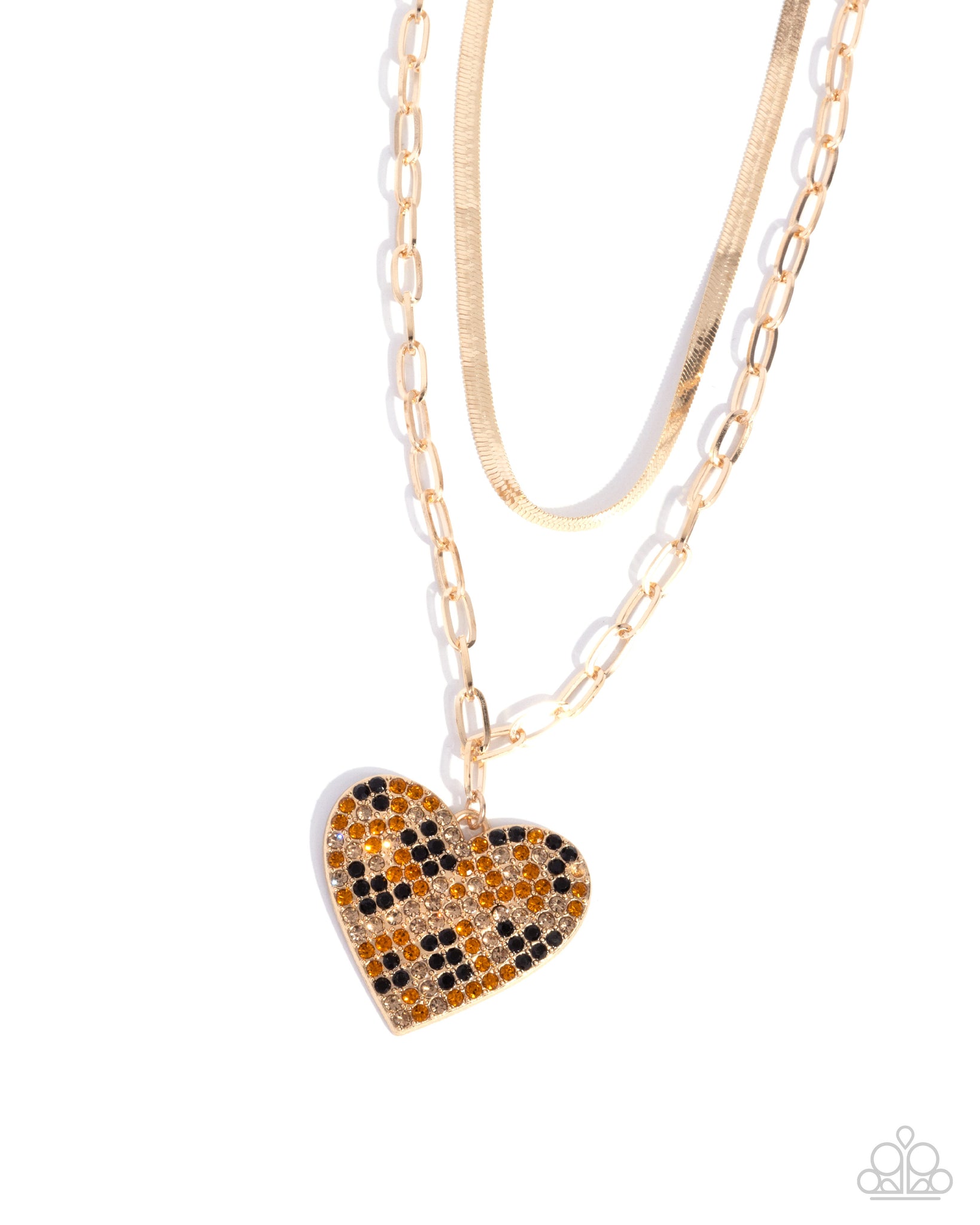 Paparazzi Cheetah Class - Brown Heart Necklace